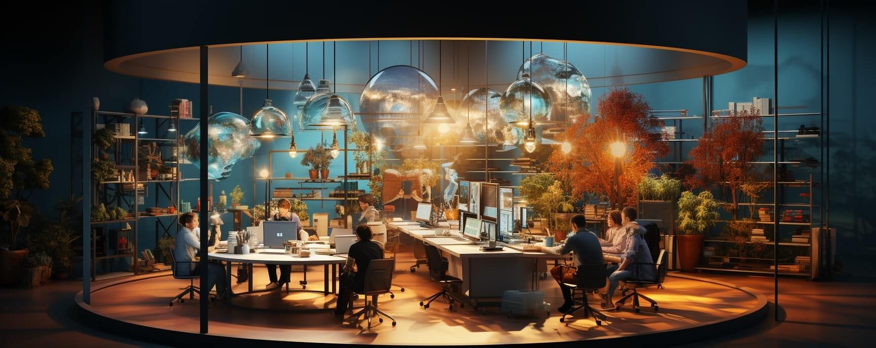 Menschen, die mit Kollegen zusammenarbeiten und als Gruppe arbeiten