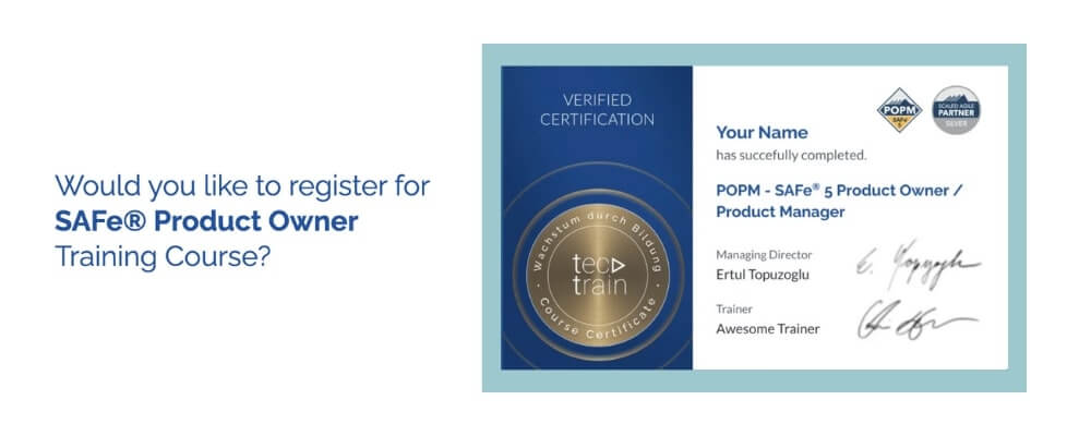 Tectrain SAFe Product Owner/Product Manager POPM certification