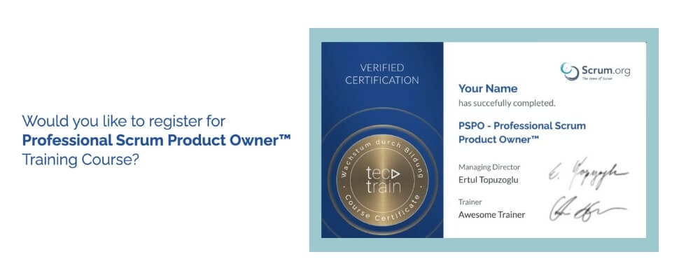 Tectrain Professional Scrum Product Owner™ (PSPO) Certification
