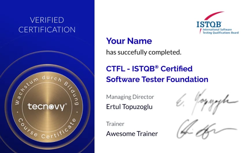 Sample of the tecnovy certificate of participation