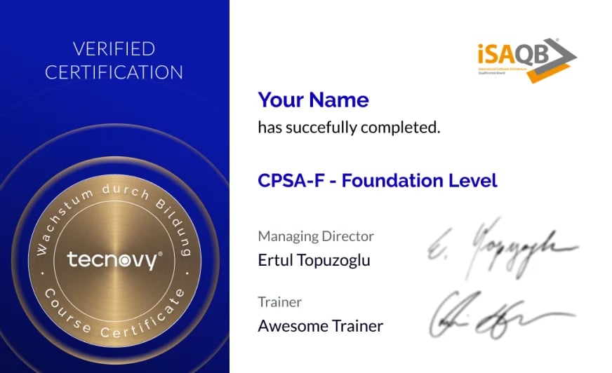 Sample of the tecnovy certificate of participation