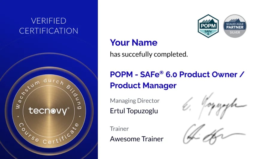 Sample of the tecnovy certificate of participation