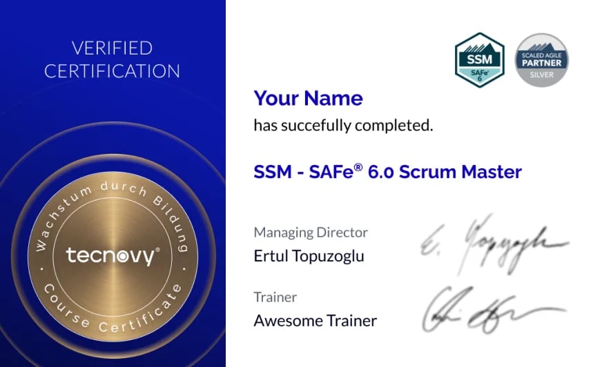 Sample of the tecnovy certificate of participation